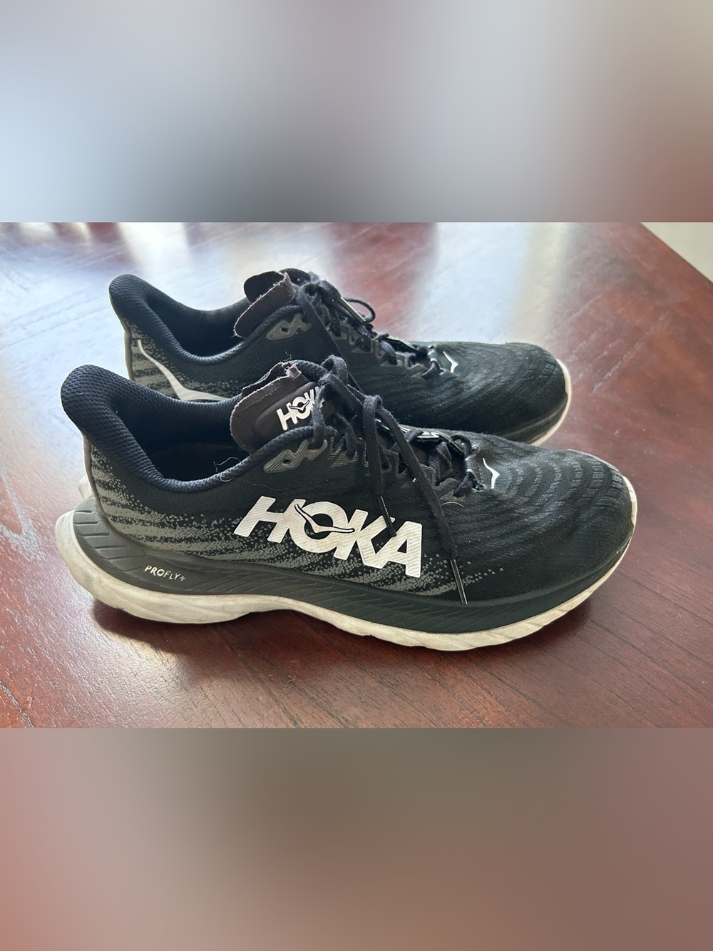 Hoka Black and White Men's Running Sneakers size 8.5